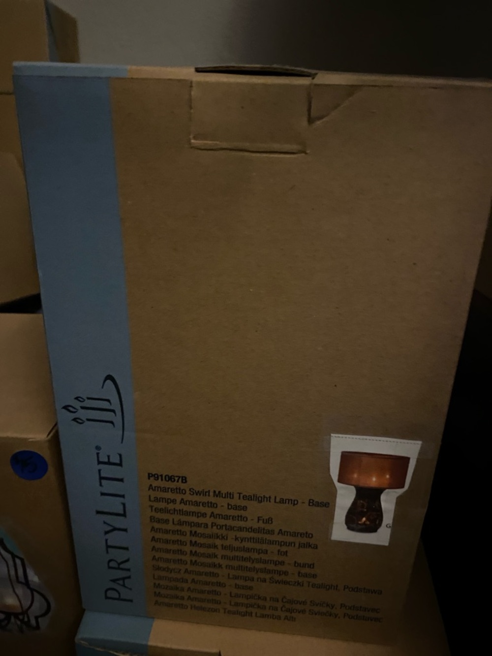 PartyLite Amaretto Swirl Tealight Lamp in Brown